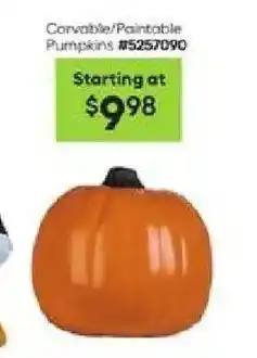 Lowe's Corvable/Paintable Pumpkins offer