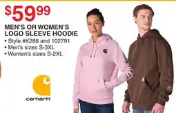 Dunham's Sports CARHARTT MEN'S OR WOMEN'S LOGO SLEEVE HOODIE offer