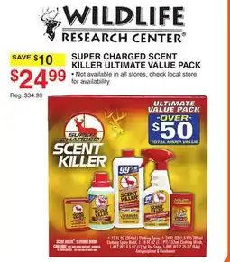 Dunham's Sports WILDLIFE RESEARCH CENTER SUPER CHARGED SCENT KILLER ULTIMATE VALUE PACK offer