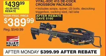 Dunham's Sports VITAL-XDC 415 DE-COCK CROSSBOW PACKAGE offer