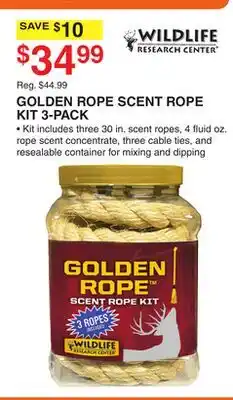 Dunham's Sports WILDLIFE RESEARCH CENTER GOLDEN ROPE SCENT ROPE KIT 3-PACK offer