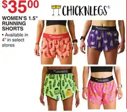 Dunham's Sports CHICKNLEGS WOMEN'S 1.5 RUNNING SHORTS offer