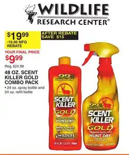 Dunham's Sports WILDLIFE RESEARCH CENTER 48 OZ. SCENT KILLER GOLD COMBO PACK offer