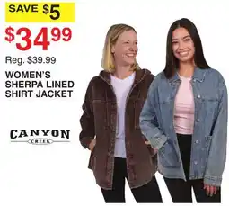 Dunham's Sports WOMEN'S SHERPA LINED SHIRT JACKET offer