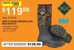 Dunham's Sports MEN'S CAMO BRUSHLAND MUD BOOTS offer