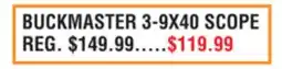 Dunham's Sports BUCKMASTER 3-9X40 SCOPE offer