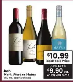 Safeway Josh, Mark West or Matua offer