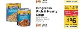 ShopRite Progresso Rich & Hearty Soup offer