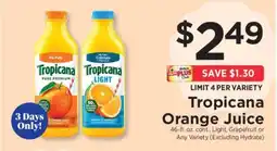 ShopRite Tropicana Orange Juice offer
