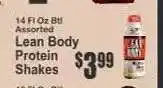 Key Food Lean Body Protein Shakes offer
