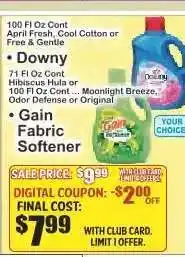 Key Food Downy or Gain Fabric Softener offer