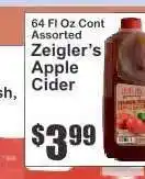 Key Food Zeigler's Apple Cider offer