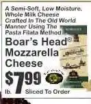 Key Food Boar's Head Mozzarella Cheese offer