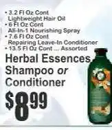 Key Food Herbal Essences Shampoo or Conditioner offer