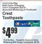 Key Food Crest Toothpaste offer