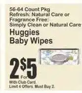 Key Food Huggies Baby Wipes offer