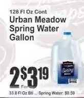 Key Food Urban Meadow Spring Water Gallon offer
