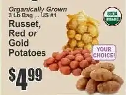 Key Food Russet, Red or Gold Potatoes offer