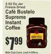 Key Food Café Bustelo Supreme Instant Coffee offer