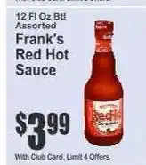 Key Food Frank's Red Hot Sauce offer