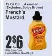 Key Food French's Mustard offer