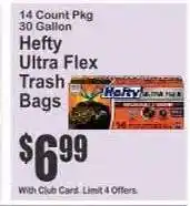 Key Food Hefty Ultra Flex Trash Bags offer