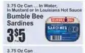 Key Food Bumble Bee Sardines offer