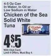 Key Food Chicken of the Sea Solid White Tuna offer