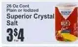 Key Food Superior Crystal Salt offer