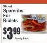 Key Food Sliced Spareribs For Riblets offer