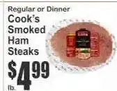 Key Food Cook's Smoked Ham Steaks offer