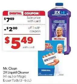 Family Fare Mr Clean 2X Liquid Cleaner or Magic Eraser Pads offer