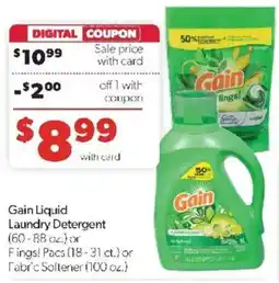 Family Fare Gain liquid laundry detergent offer