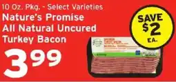 Hannaford Nature's Promise all natural uncured turkey bacon offer
