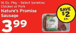 Hannaford Nature's Promise Sausage offer