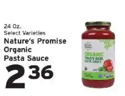 Hannaford Nature's Promise organic pasta sauce offer