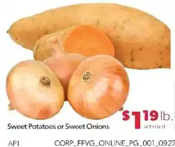 Family Fare Sweet Potatoes or Sweet Onions offer