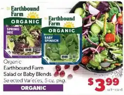 Family Fare Earthbound Farm Salad or Baby Blends offer