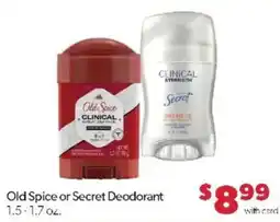 Family Fare Old Spice or Secret Deodorant offer