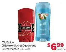 Family Fare Old Spice, Gillette or Secret Deodorant offer