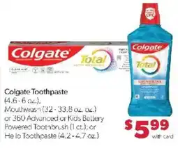 Family Fare Colgate toothpaste offer