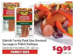 Family Fare Eckrich family pack size smoked sausage or polish kielbasa offer