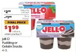 Family Fare Jell-o pudding or gelatin snacks offer