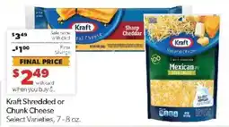 Family Fare Kraft shredded or chunk cheese offer
