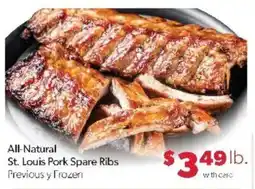 Family Fare All-Natural St. Louis Pork Spare Ribs offer