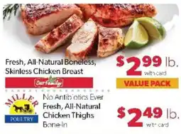 Family Fare Our Family Fresh, All-Natural Boneless, Skinless Chicken Breast offer