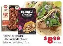 Family Fare Hormel or Herdez Fully Cooked Entrees offer