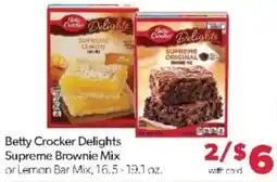 Family Fare Betty Crocker Delights Supreme Brownie Mix or Lemon Bar Mix offer