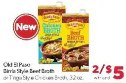 Family Fare Old El Paso Birria Style Beef Broth or Tinga Style Chicken Broth offer