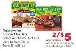 Family Fare Nature Valley or Fiber One Bars offer